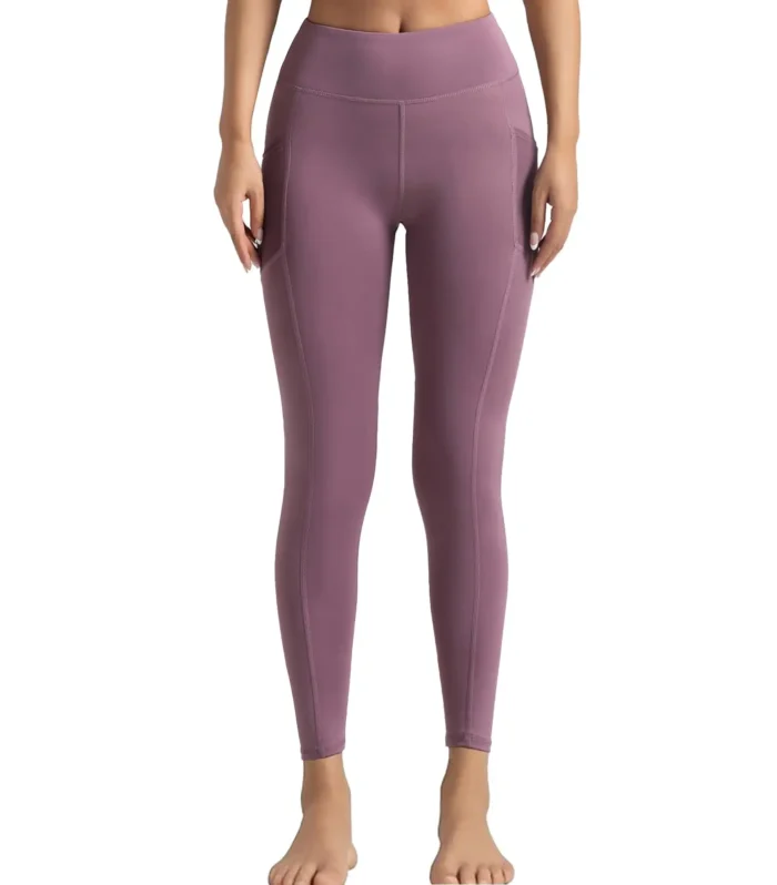 Teen Girls Leggings with Pockets High Waisted Tummy Control Athletic Yoga Pants Workout Running Dance Tights for Slim Women