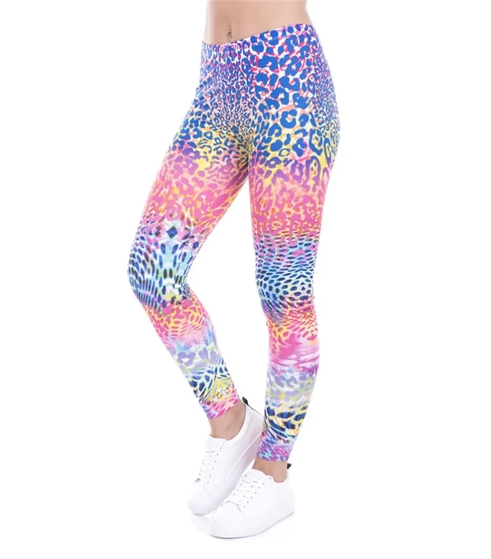 DeanFire Women's 80s Leggings Artistic Splash Printed Buttery Soft Stretchy Pants Sexy Legins Elastic Waist Regular Trousers