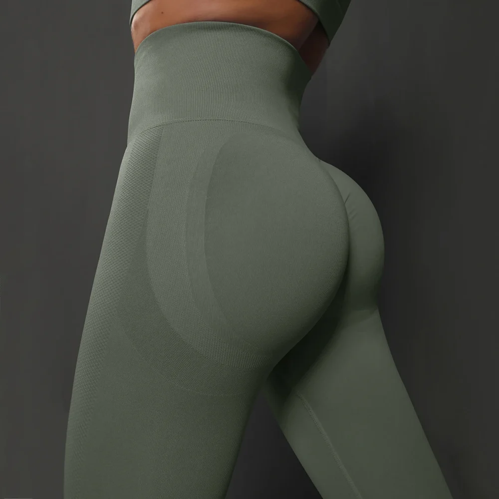 Women Yoga Leggings Hips Lifting Gym Leggings Seamless Sport Pants High Waist Fitness Leggings Bubble Butt Workout Running Pants - Image 2