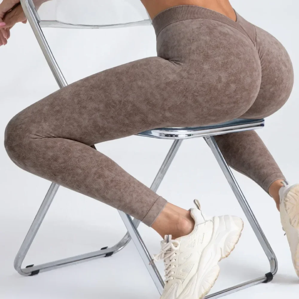 V Back Yoga Pants Women Workout Sport Leggings Fitness Seamless Leggings Girl Gym Tights Scrunch Push Up Sportswear US Warehouse - Image 4