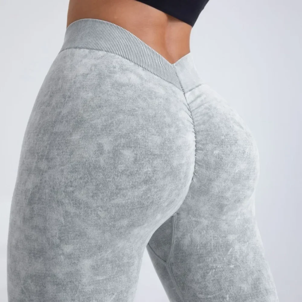 V Back Yoga Pants Women Workout Sport Leggings Fitness Seamless Leggings Girl Gym Tights Scrunch Push Up Sportswear US Warehouse - Image 3