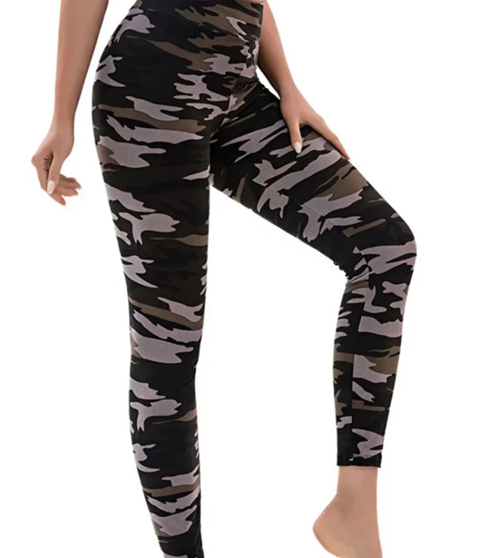 CUHAKCI Camouflage Printed Women Leggings Fitness Leggins Gym High Elastic Skinny Army Green Jegging Sport Pencil Pants New