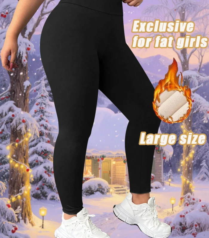 Plus - size Winter Fleece - lined High - waisted Leggings for Women, High Elasticity, Warm & Comfortable for Sports