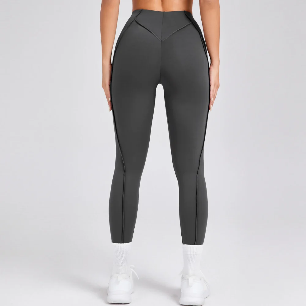 Women Nude Straps Yoga Pants Squat Proof Workout High Waist Leggings Fitness Pant Female Active Wear Legging - Image 3