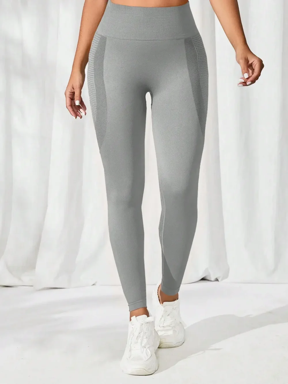 Yoga Solid Wideband Waist Sports Leggings - Image 4