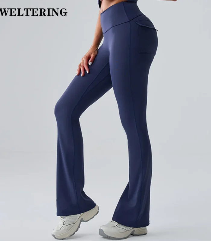 Sport Bell-bottoms Women Yoga Pants Workout Flared Yoga Pants High Waist Wide Leg Pants Push Up Woman Tight Fitness Gym Leggings
