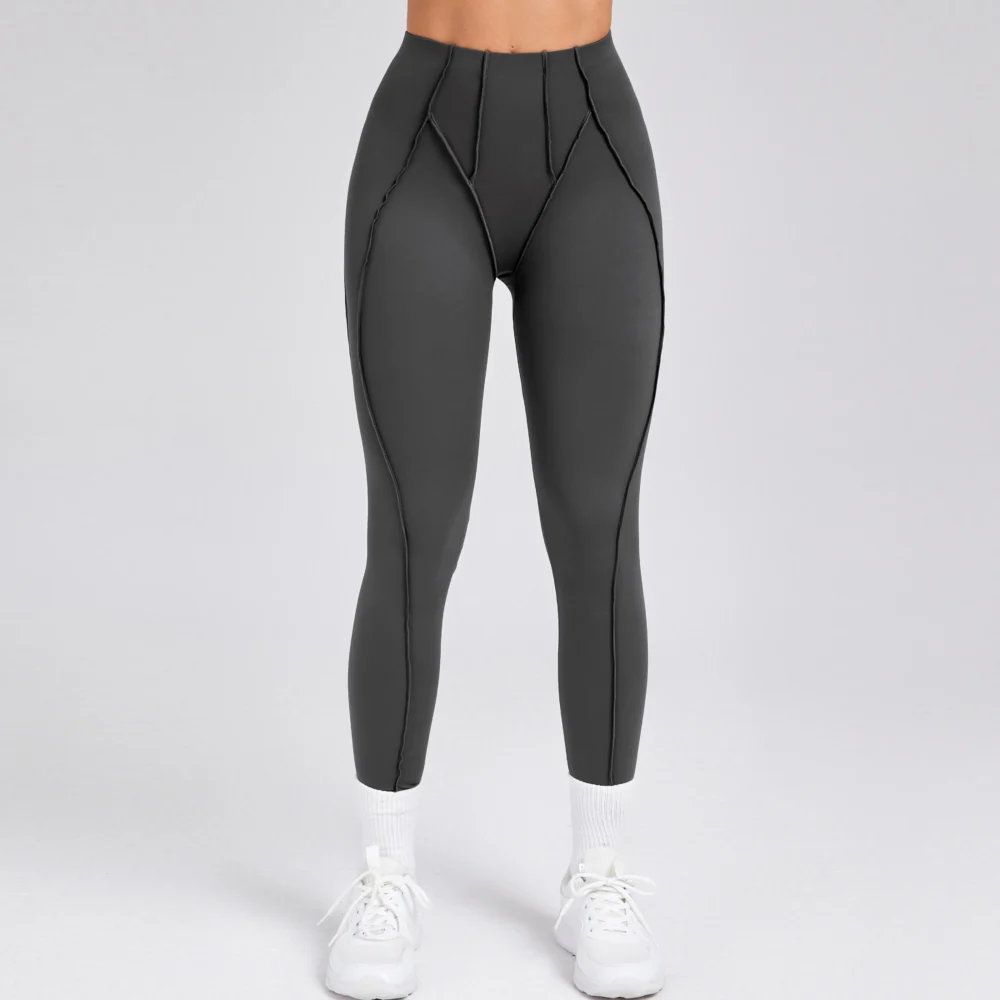 Women Nude Straps Yoga Pants Squat Proof Workout High Waist Leggings Fitness Pant Female Active Wear Legging