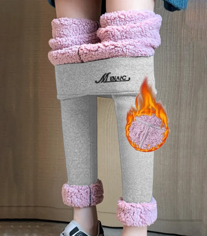Women High Waist Leggings Winter Women'S High Waist Leggings Elastic Skinny Pants With Thick Fleece Lining For Cold Resistance