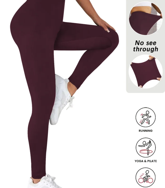 Women's Super Soft Leggings High Elasticity No See Through Workout Yoga Running Athletic Push Up Gym Long Fitness Leggings