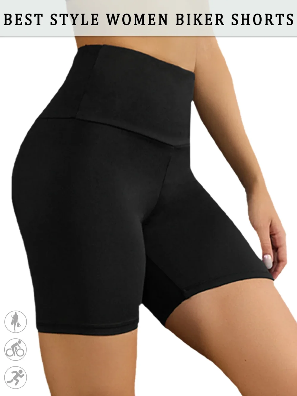 Women's High Waisted Biker Shorts Super Soft Tummy Control No See Through Workout Yoga Running Athletic Push Up Gym Fitness - Image 3